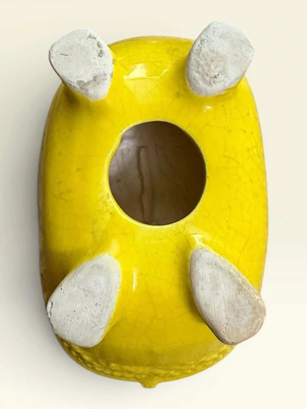 Vintage Yellow Porcelain Clawfoot Bathtub Soap Dish